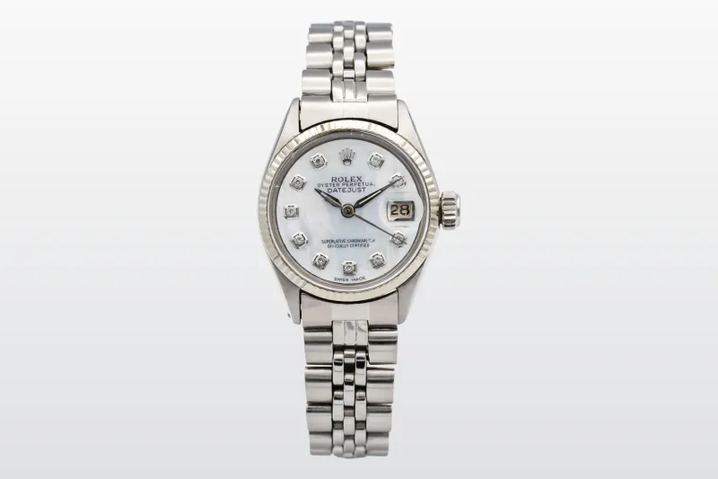 Rolex Datejust 26mm Stainless Steel Jubilee Mother of Pearl Diamond Dial 6517 1984