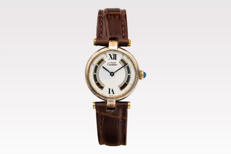 Cartier Trinity Vendôme 30mm Silver 925 Leather White Dial 590003