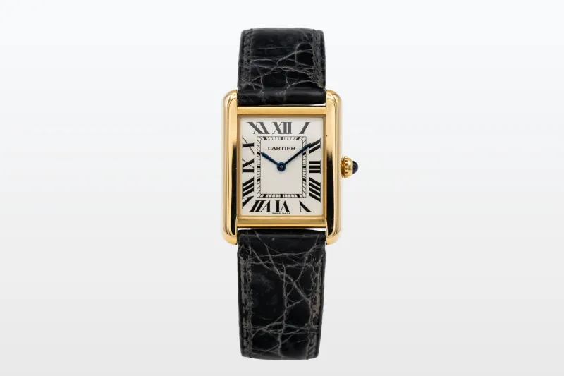 Cartier Tank Solo 24mm 18ct Yellow Gold Silver Dial 3168