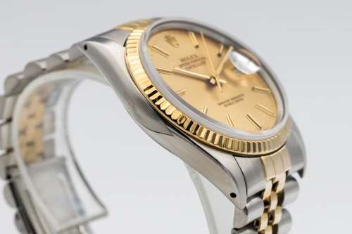 Rolex Datejust 36mm Stainless Steel & 18ct Yellow Gold Jubilee Champagne Dial 16233 1988