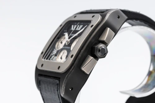 Cartier Santos 100 XL Chronograph 41.5mm Stainless Steel Black PVD Black Dial 3104
