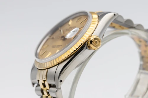 Rolex Datejust 36mm Stainless Steel & 18ct Yellow Gold Jubilee Champagne Dial 16233 1988