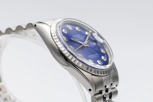Rolex Datejust 36mm Stainless Steel Jubilee Blue Custom Dial 1603 1970